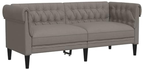 QJBSAVVA Campingsofa Big Sofa Schlafsofa Outdoor Sofa - Chesterfield-Sofa 2-Sitzer Taupe Stoff für Ausstellungshalle Ruheraum Wohnzimmer Büro