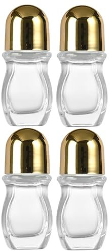 Avejjbaey 1/2/4/8 Flaschen Leere Rollflaschen aus Glas, Leere Deo-Behälter, nachfüllbare Kugelflaschen für ätherisches