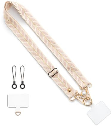 CHUQING Correa para móvil universal rosa Cinta para colgar el móvil Correa transversal para teléfono Cordón para el teléfono Correa para llaves ajustable Correas para llaves