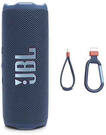 JBL Flip 7 Portable Waterproof and Drop Proof Speaker, Pro Bold Sound with AI Sound Boost, 16 Hours Battery Life and PushLock System with Interchangeable Accessories (Blue)