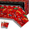 WERNNSAI Rennwagen Tischdecke – 2 Stück 137 x 274 cm rechteckige Rennstrecken Tischdecke Auto Thema Geburtstagsdekoration rote Rennwagen Tischdecke für Kindergeburtstagspartys für Jungen