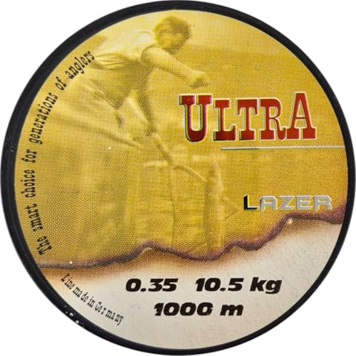 LAZER LINE Ultra Monofil Angelschnur 1000m DIA0,35mm Test 10,5kg Weiß | Karpfen Hecht Zander Angel Schnur - Spinner Angeln - Grundangeln Monofilament Angelsehne - Nylonfaden Vorfach Vorfachschnur
