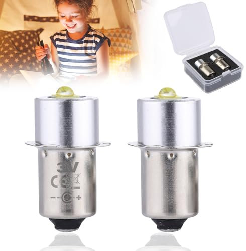 SRunDe 2 PCS Lampadina Della Torcia P13.5S 3W Lampadine di Ricambio 3V 300LM Torcia Elettrica Lampadina di Aggiornamento per Torcia Elettrica, Lampada Torcia o Luce di Emergenza