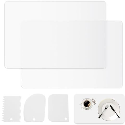 2 PCS Silicone Pad, 30 * 40 cm Translucent White Desk Mat, Non-Slip Silicone Sheet, Craft Mat, Dining Table Mat for Children, Heat Resistant Kitchen Worktop Protector, Craft Painting Baking Mat