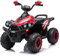 FINOOS Kinder Elektro-Quad 12 V, Python, Kinder-Elektroauto, LED-Leuchten, Batterie: 12 V, 10Ah, weiche Eva-Räder, Ledersitz für Kinder von 2–4 Jahren (Rot)