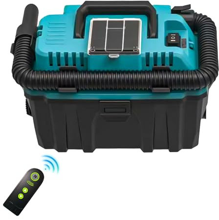 Aspirateur eau et poussière compatible avec batterie 21 V, aspirateur eau et poussière sans balais de 10 l, aspiration 15 kPa, filtre HEPA, fonction soufflage, avec tuyau de 2 m et accessoires