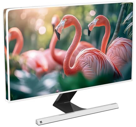 Baocicco Pink Tropical Flamingo Monitor Dust Covers 22, 23, 24, 25 Inch Green Plants Anti-Static LCD-Silky HD Panel Dust Protective Sleeve Compatible with iMac 24, 22-25 Inch PC,Desktop and TV