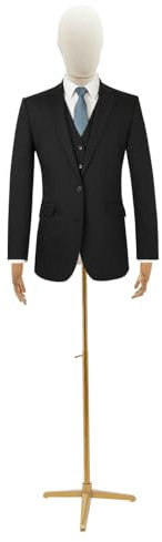 Schneiderpuppe Einstellbare Höhe Herren Schaufensterpuppe,Schneiderbüste Mit Verstellbarer Kopf,Arme und Finger,für Bekleidungsgeschäfte,Schneidereien, Hochzeitskleider (Leinen+Gold, M)