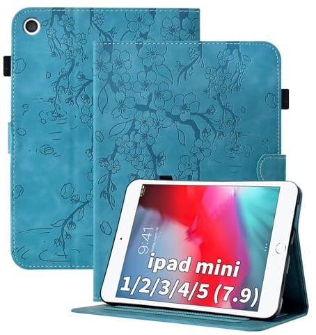 Cicili Coque pour iPad Mini 5/4/3/2/1, Étui pour iPad Mini 7,9 Pouces, avec Fine Folio Protecteur Tablette Housse de Protection en Cuir PU avec Support, Bleu