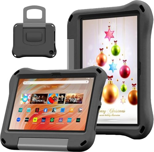 10 inch Tablet Case for Kids - DJ&RPPQ Light Weight Anti Slip Shockproof Kids Friendly Case.(Also for 8in Sony Nokia iPad Samsung 10 Zoll Tablet). (Black)