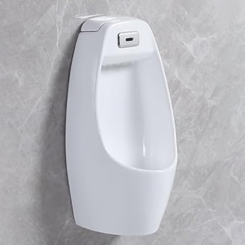 Keramik Pisuar, Auslaufsicher, Wand Urinal, mit Sensor Spülung, Wasserfall Spülung, Geeignet für Badezimmer, Hotel, Garage, Bar, Wandablauf