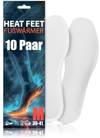 Heat Feet Fußwärmer – Sohlenwärmer für Schuhgröße 8h Wärme