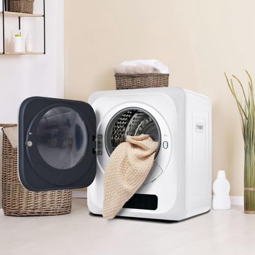 Sèche-linge en acier inoxydable avec protection UV contre les germes | Capacité 4 kg, 850 W, 6 programmes, montage mural, écran LED, 60 dB silencieux, sèche-linge à évacuation d'air moderne pour la