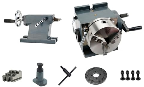 Testa Divisoria BS-1, Set Di Fresatura Semi-universale Con Mandrino Da 6/160 Mm + Contropunta + Piastre Divisorie, A 3 Griffe