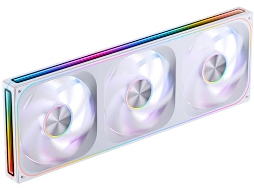 Jonsbo ZA-420W PWM ARGB Lüfter 420mm Weiß | 3x 140mm im Verbundrahmen für Radiator, 125,39 m³/h, 32,2 dB(A), 5V 3-Pin