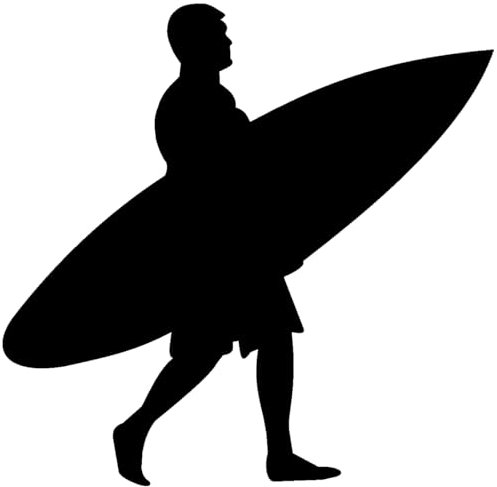 Samunshi® Surfer Aufkleber gehend Surfer Autoaufkleber 4 x 3,9cm schwarz