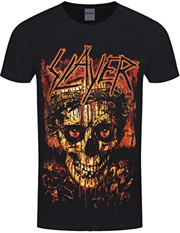 Slayer Mens T Shirt Black Bloody Crowned Death Skull Logo Official