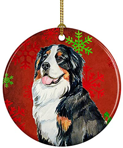 Caroline 's Treasures lh9334-co1 Berner Sennenhund rot Schneeflocke Urlaub Weihnachten Keramik Ornament, Multicolor