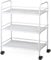 Yaheetech 3-Shelf Storage Trolley on Wheels - Metal Storage Rolling Carts & Mobile Space-Saving Shelving Organiser for Small Spaces,Salon, Hairdressing, Beauty, Spa,Bathroom, Kitchen,White