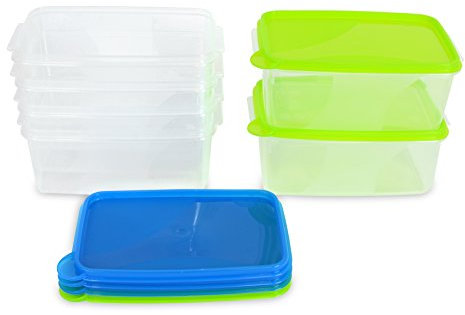 Kigima Gefrierdosen 6x1,3L rechteckig Grün & Blau – Vorratsdosen mit Deckel luftdicht – Transparente Frischhaltedosen – Aufbewahrungsbox Küche für Mealprep & Organisation – Austrian Quality