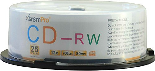 XtremPro 11043 CD-RW 12 X 700 MB 80 min grabable CD 25 unidades en blanco discos en husillo