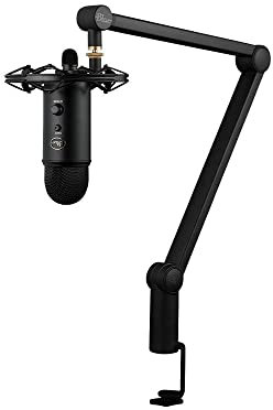 Blue Yeticaster Professional Broadcast Bundle con Microfono Yeti USB, Radius III Shockmount, Braccio Compass, Effetti Blue VO!CE per Registrazione, Streaming, Gaming, Podcasting - Nero