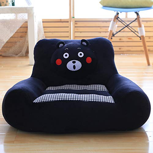 WAYERTY Kindersessel, Kindersofa Cute Cartoon Baby Kleines Sofa Tatami Polstermöbel Mini-Sessel Jungen und mädchen Geburtstagsgeschenke-Schwarz A 60x44x33cm(24x17x13inch)