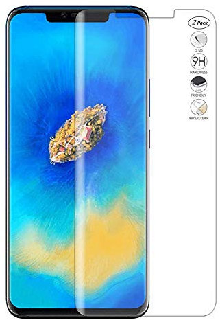 HERCN Huawei Mate 20 Pro 6.39 3D Protector de Pantalla,3D Curvo 9H Dureza Vidrio Templado Protector de Pantalla para Huawei Mate 20 Pro Smartphone (Transparente & 2 Pack)