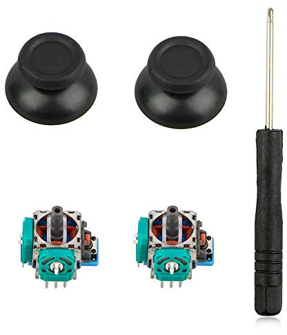 EEEKit Joystick Analógico 3D de Reemplazo para Mando PS4, Módulo Sensor de Joystick con Destornillador para PS4 Slim, Kit de Reparación de Thumbsticks Compatible con Sony PS4