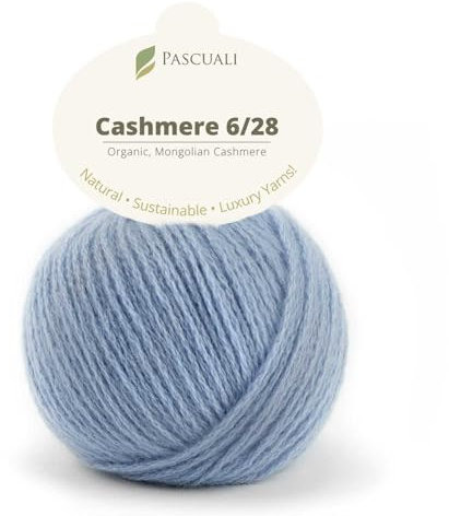 25 g Pascuali Cashmere 6/28 | 100% Kaschmirwolle Bio Kaschmir zum Stricken und Häkeln, Farbe:Taubenblau 38