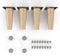 sossai® Holz-Möbelfüße - Clif Round | Öl-Finish | Höhe: 12 cm | HMF1 | rund, konisch (gerade Ausführung) | Material: Massivholz (Buche) | für Stühle, Tische, Schränke etc.