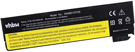 vhbw 1x Akku kompatibel mit Lenovo ThinkPad X270 20K6000, X270 20HN005, X270 20HN003, X270 20HN001 Notebook (4400 mAh, 11,1 V, Li-Ion)