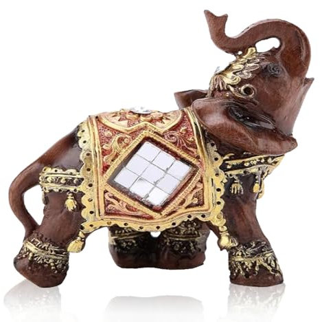 1pc Glück Reichtum Elefant Statue, Ornamente Statue Skulptur, Elefanten Deko Figuren, Afrika Deko Skulptur, Skulptur Holzmaserung Feng Shui Home Desktop Dekoration Geschenk