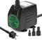 JIERTOP Pompe Eau Submersible, 800L/H 12W Pompe Aquarium Ajustable Ultra-Silencieux avec pour Étang Poisson Fontaine Réservoir de Poissons 3 Buses Cordon de 1.83m