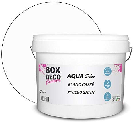 BOX DECO COULEURS Peinture murale acrylique aspect satin Aqua Déco - 10L, Blanc Cassé