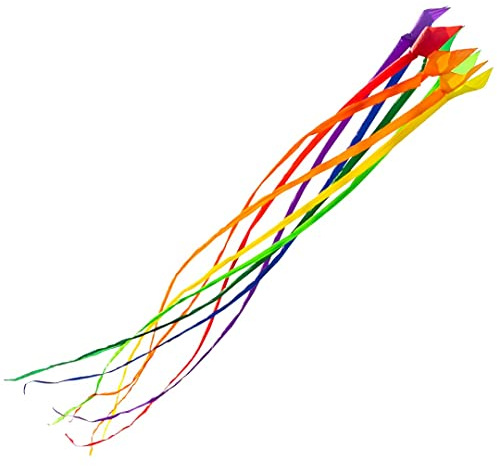 HQ Design - Soft Swirl (8-farbig), Leinenschmuck Windspiel, perfekte Ergänzung für größere Drachen Einleiner (Rainbow, 6m)