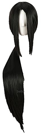 WHBHD Uchiha Itachi Cosplay Perücken Long Black Hitzebeständige synthetische Haarperücke + Perückenkappe
