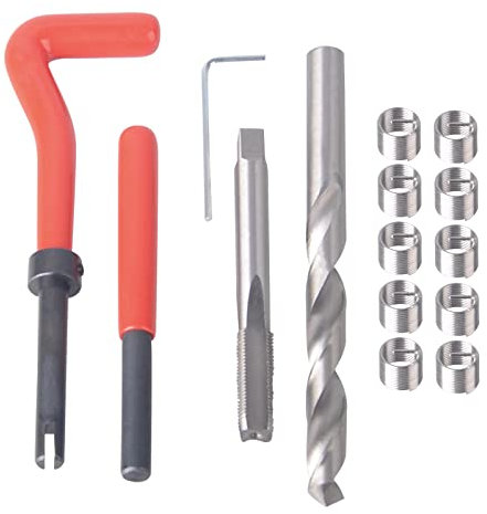 DAYUAN Kit de réparation de Filetage M10 x 1,0 mm, Outils de réparation de Filetage hélicoïdal, kit d'insertion de Fil, Ensemble d'outils à Main compatibles pour réparation Automobile