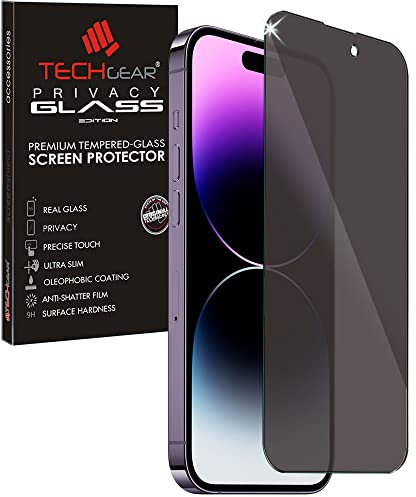 TECHGEAR Anti Spy Screen Protector for iPhone 14 Pro Max - PRIVACY Filter GLASS Edition Genuine Tempered Glass Screen Protector Guard Cover Compatible with iPhone 14 Pro Max 6.5