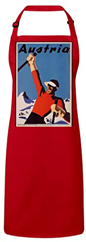 Fabulous Premium-Küchenschürze Rot Österreich Ski Poster Vintage Reisen Art Deco 30er Jahre