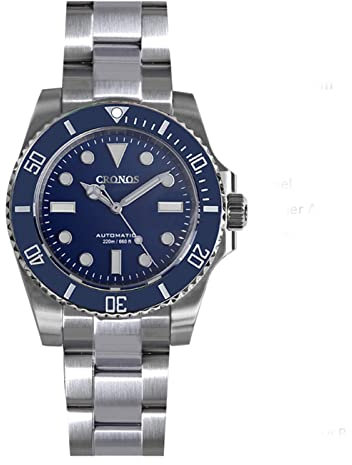 SOTAG Cronos Sub Diver Herren-Armbanduhr ohne Datum NH35 Saphir-Kristall-Keramik-Lünette 20 ATM Glideclasp Automatik-Armbanduhren, Farbe 9, Taucher, mechanisch