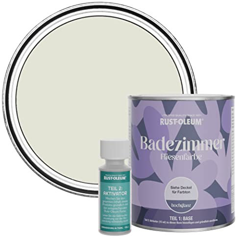 Rust-Oleum Peinture Beige Résistante à l'eau pour Carrelage de Salle de Bain, Finition Brillante - Ciment 750ml