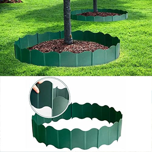 GOCHUSX Garten Rand Zaun, Flexible Interlocking Kanten, DIY Dekorative Kunststoffe Blume Gras Bett Border Für Die Landschaftsgestaltung Von Rasenflächen Patio (Farbe : Grün, Größe : 20pcs-14x300cm)