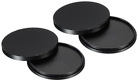 PATIKIL 49mm Lens Cap, 2 Pack Camera Lens Cap Cover Universal Front Metal Lens Filter Stacks Cap Protective Case for 49mm Camera Circular Polarizing Fader ND Filter, Black