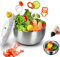 Essoreuse à Salade 4,8L en Acier Inoxydable, Electrique Panier a Salade avec Couvercle, Professionnelle Essoreuse Salade sans Fil, Base Antidérapante,Salad Spinner pour Laver et égoutter Les Salades