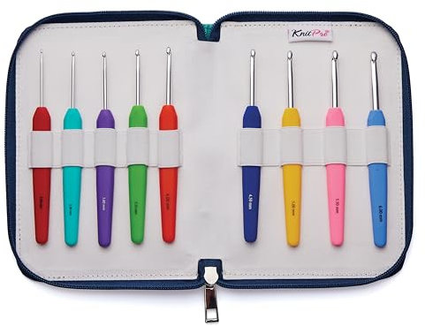 KnitPro - KnitPro Waves Aluminium Softgrip (2.00-6.00mm) Häkeln Haken Setzen - 1 Setzen