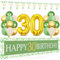 30 Geburtstag Deko Grün Gold, Lange Happy 30th Birthday Banner 210×40cm, Luftballon 30. Geburtstag und Dreieckiges Flaggen, Grün Gold Geburtstagsdeko für 30 Frauen Mann