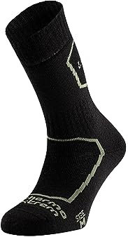 Lurbel Everest Five, Calcetines térmicos, Calcetines de lana merino, Calcetín de Expedición, Trekking sin costuras, Calcetines transpirables y Anti-olor, Unisex. (Black/Sottobosco, 39-41)