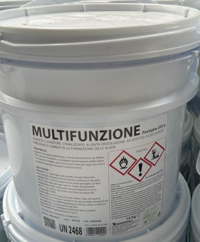 Barchemic 10 Kg Cloro 4 Azioni nuovo prodotto ex Tripla Azione In Pastiglie 200 Gr. Alghicida Clorante Stabilizzante e flocculante A LENTA Dissoluzione