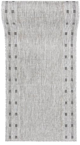 Mazovia In-& Outdoor Läufer Balkon 70x500cm Creme Anthrazit Einfarbig | In-& Outdoor Teppichläufer für Flur Küche Terrasse Garten Beige Wetterfest Pflegeleicht Minimalistisch Verkauf pro Meter